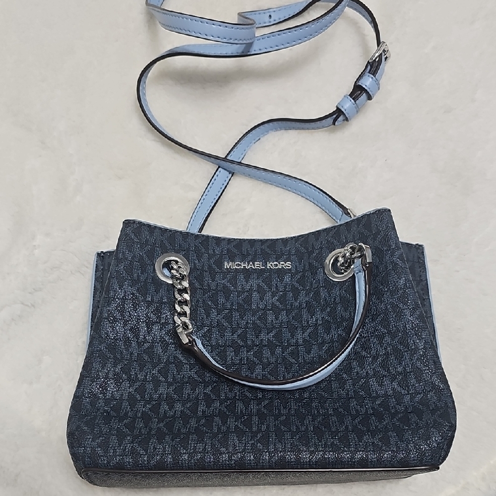 Michael Kors Blue/Navy Shoulder Bag with Chain Handles